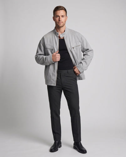 Herren Freizeitjacke mit hochschließendem Kragen und praktischen Ziertaschen Shop Nory