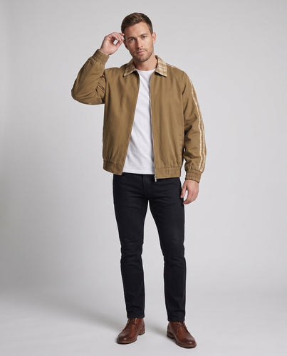 Herren Freizeitjacke mit Karokragen und Reißverschluss Shop Nory