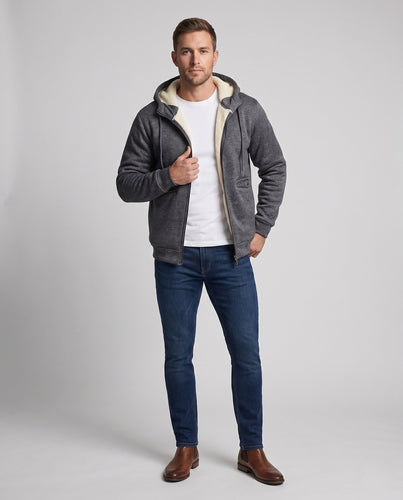 Herren Gemütliche Fleecejacke mit Kapuze Shop Nory