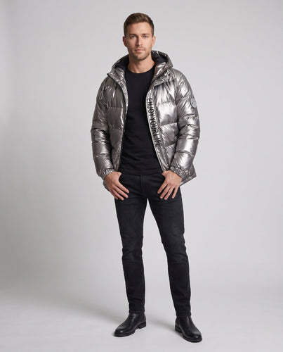 Herren Hochglänzende Steppjacke Shop Nory