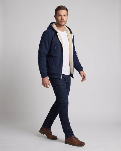 Herren Kuschelige Fleecejacke mit Kapuze Shop Nory