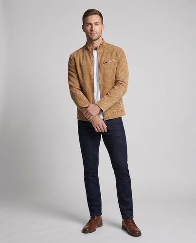Herren Modische Jeansjacke mit Stehkragen Shop Nory