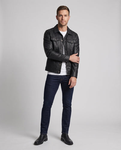 Herren Modische Kunstlederjacke Shop Nory