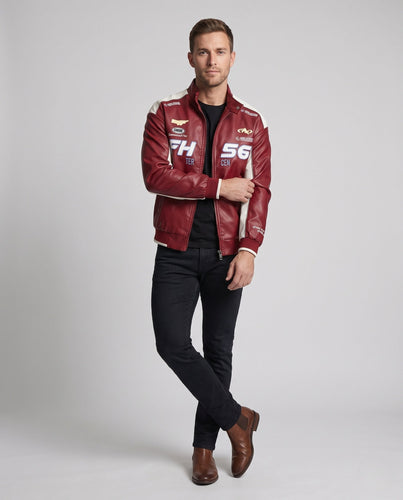 Herren Modische Kunstlederjacke mit praktischen Details Shop Nory