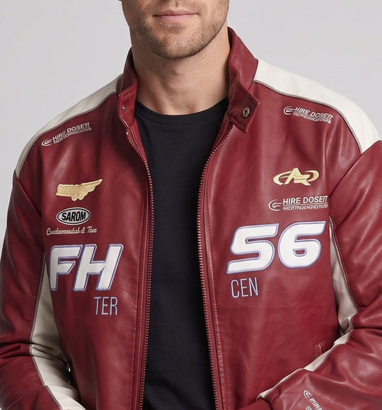 Herren Modische Kunstlederjacke mit praktischen Details Shop Nory