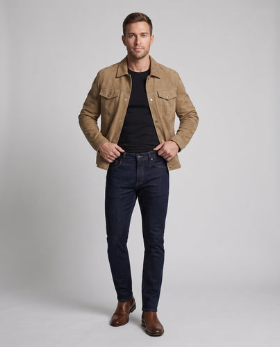 Herren Modische Kunstlederjacke mit praktischen Druckknöpfen Shop Nory