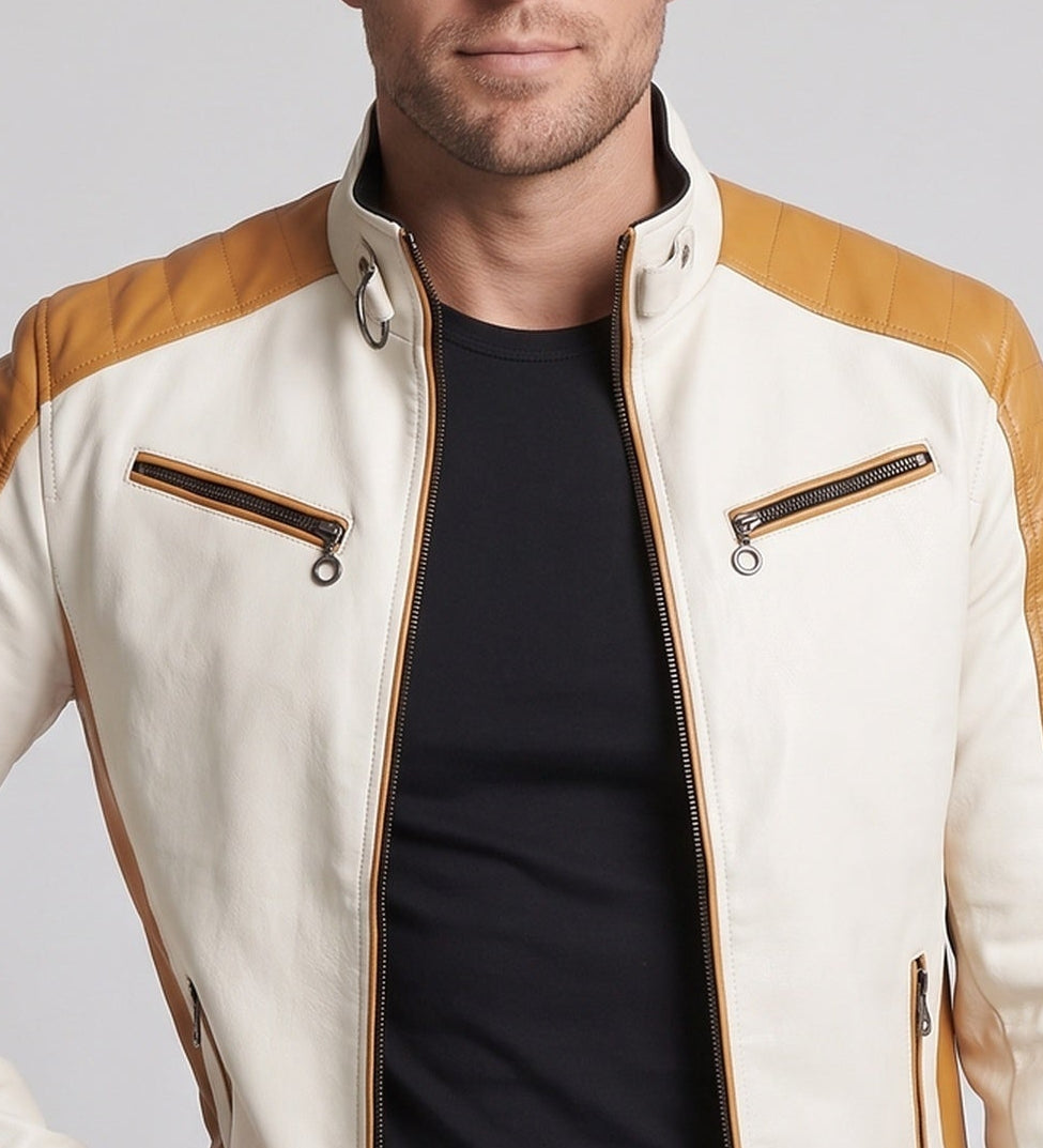 Herren Modische Kunstlederjacke mit Steppdetails Shop Nory 1788322039