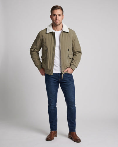 Herren Modische Übergangsjacke mit Fleece-Kragen Shop Nory