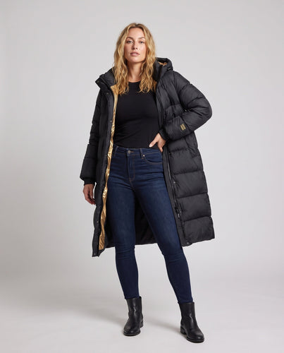 Damen Lange Winterdaunenjacke Shop Nory