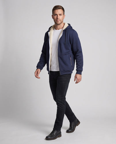 Herren Bequeme Kapuzenjacke mit Fleece-Innenfutter Shop Nory