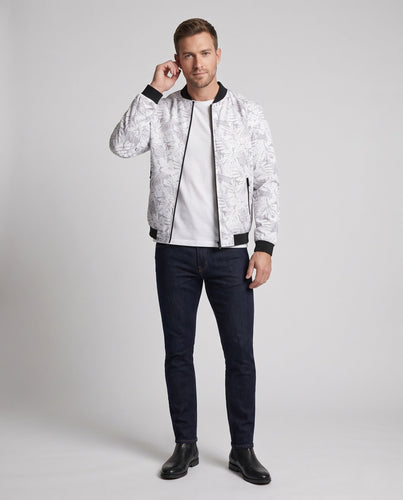 Herren Elegante Bomberjacke mit floralem Muster Shop Nory