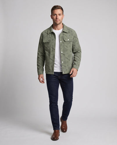Herren lässige Cordjacke mit Print Shop Nory