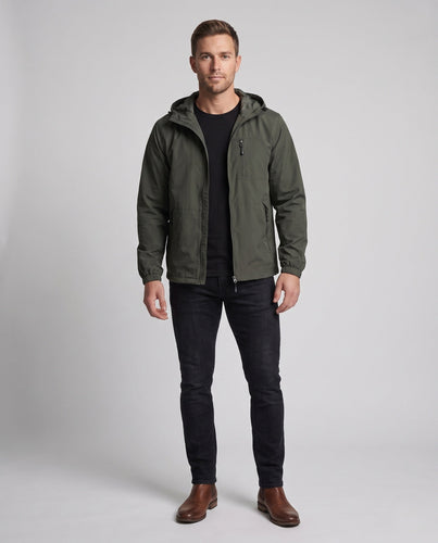 Herren Leichte Freizeitjacke mit verstellbarer Kapuze Shop Nory
