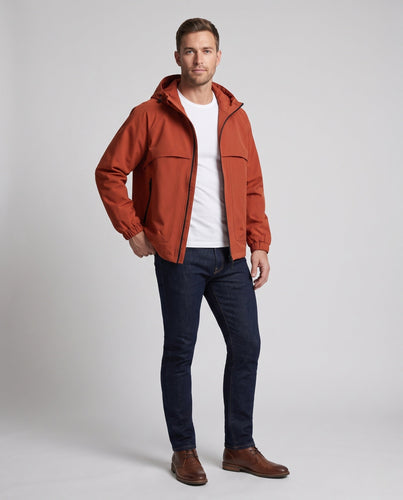Herren Leichte Funktionsjacke mit verstellbarem Kapuzenkragen Shop Nory
