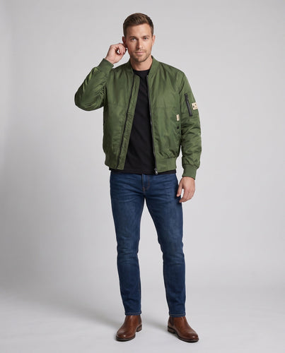 Herren Modische Bomberjacke mit seitlichen Taschen Shop Nory