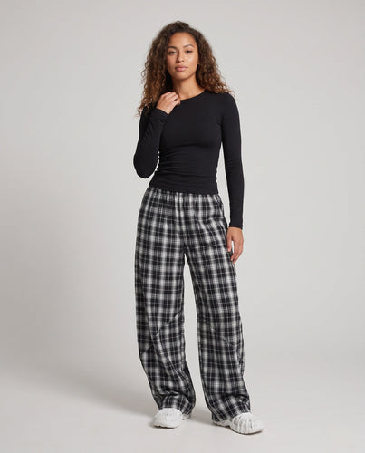 Damenmode Karottenhose mit kariertem Muster Shop Nory