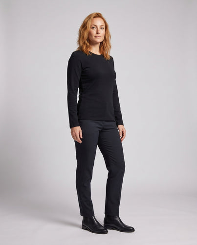 Damen Langarm Basic T-Shirt Shop Nory