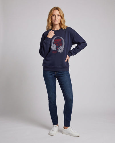 Damen Gemütlicher Sweatshirt mit Kopfhörer Design Shop Nory