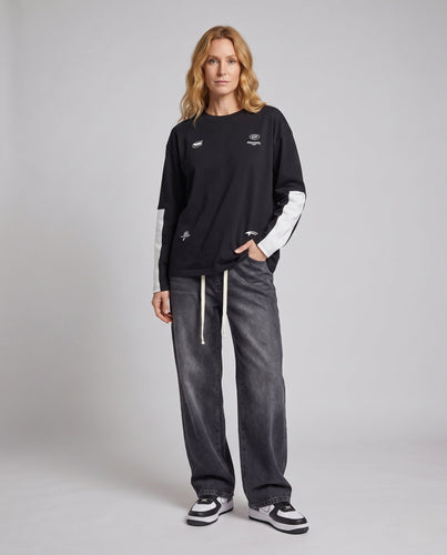 Damen Casual Weite Bein Jeans Shop Nory