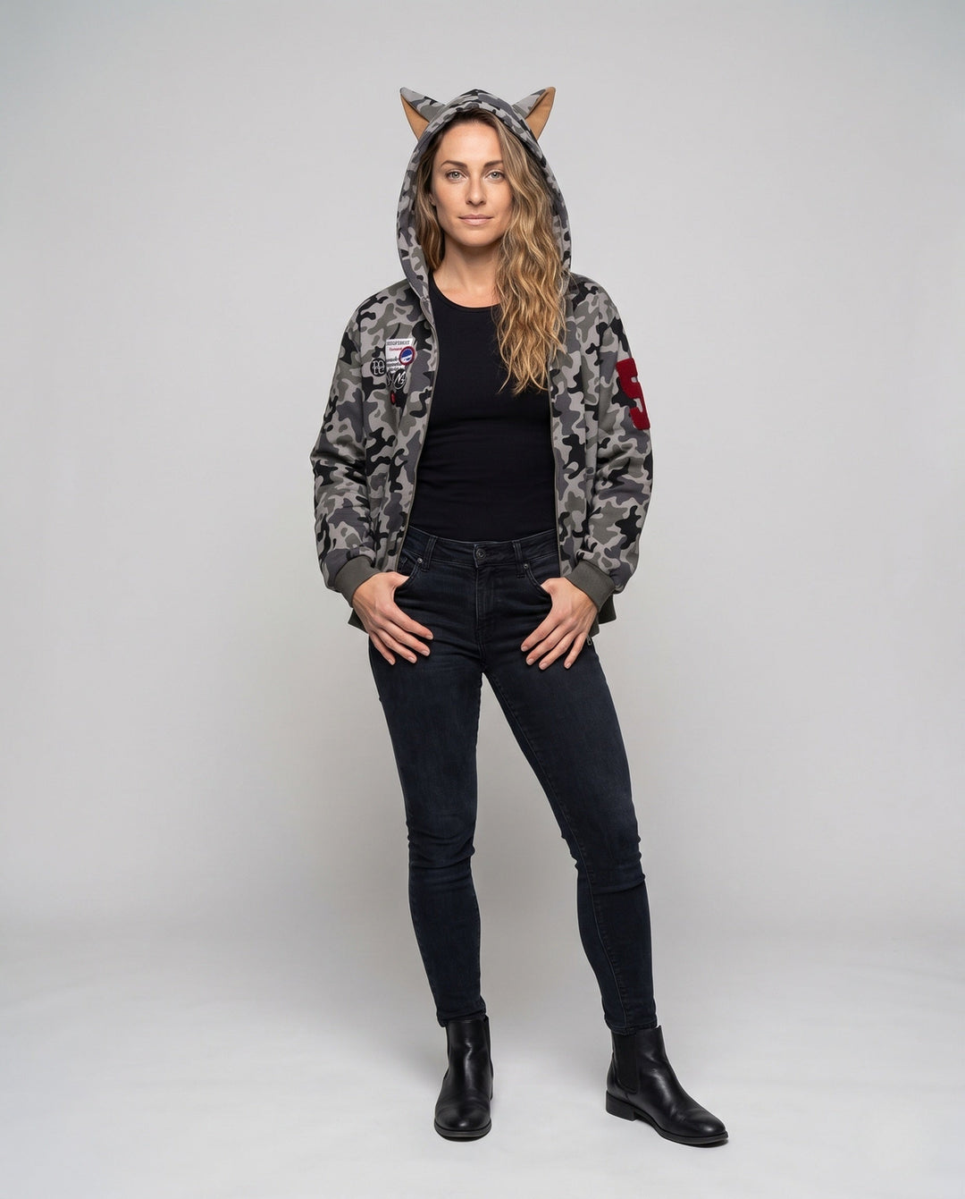 Damen Urban Camouflage Hoodie Shop Nory
