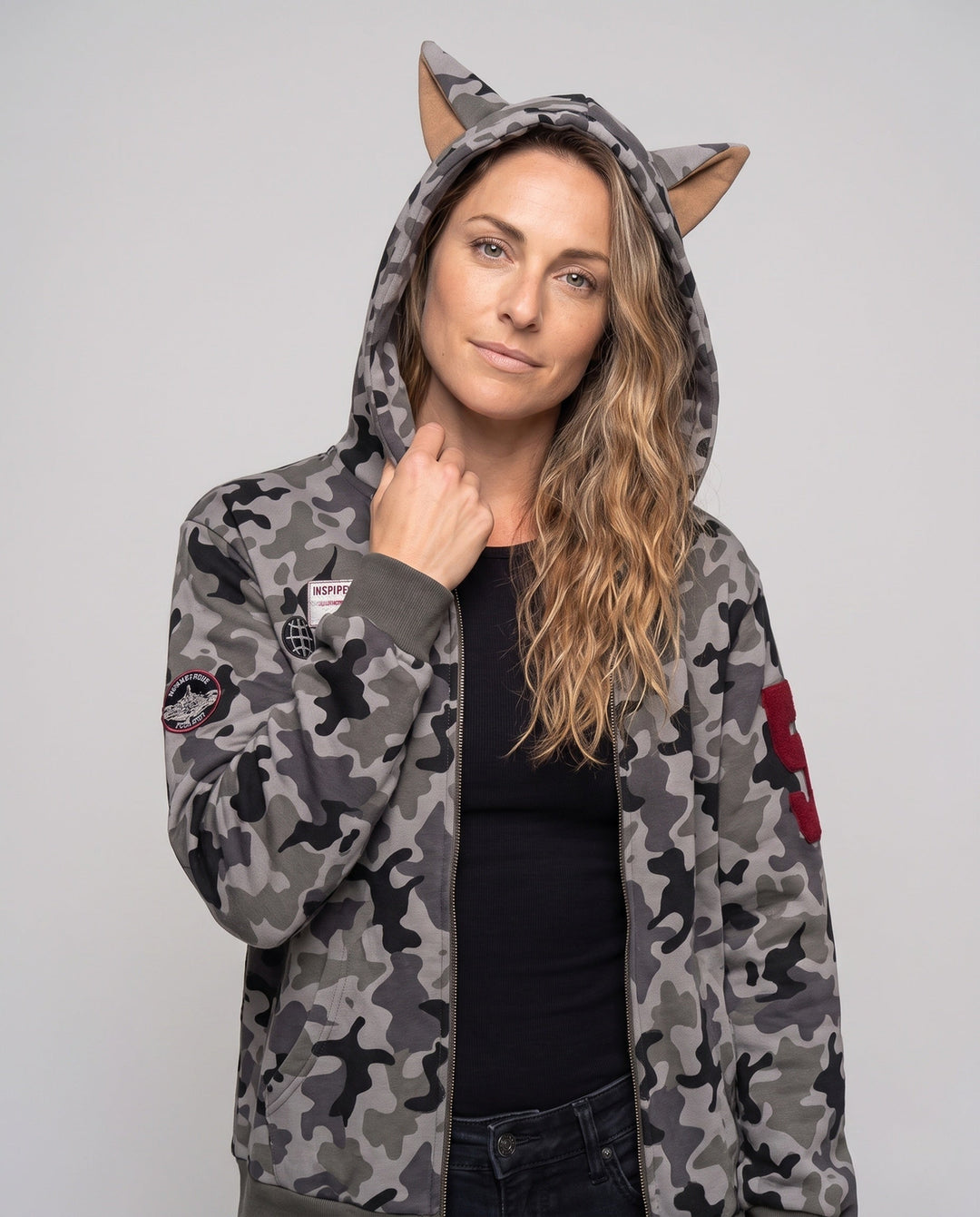 Damen Urban Camouflage Hoodie Shop Nory