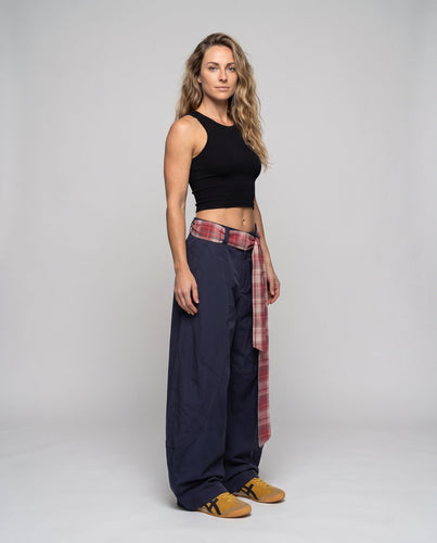 Damen weit geschnittene modische Hose mit Gürtel Shop Nory