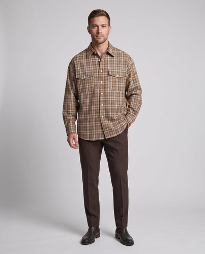 Herren Karo Muster Langarmhemd Shop Nory