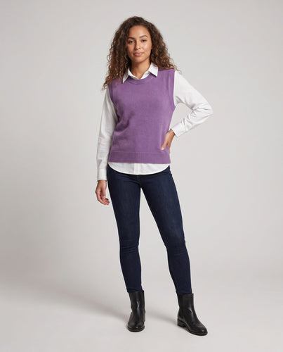 Damen Ärmellose Feinstrick‑Weste mit Rundhalsausschnitt und kaschmirähnlicher Oberfläche Shop Nory