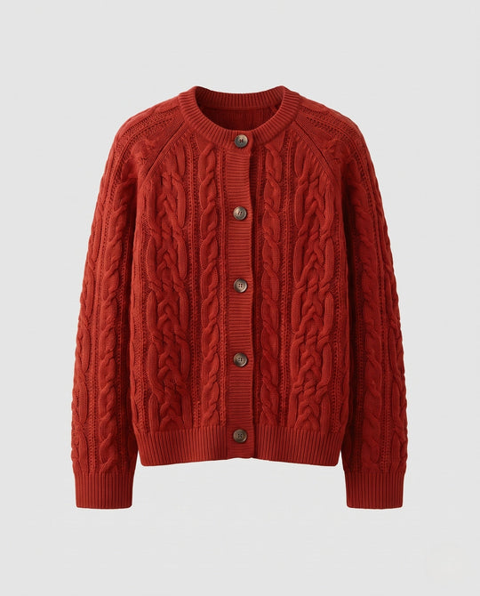 Damen Boxy-Zopfstrick-Cardigan mit Raglanärmeln und angoraähnlicher Haptik Shop Nory