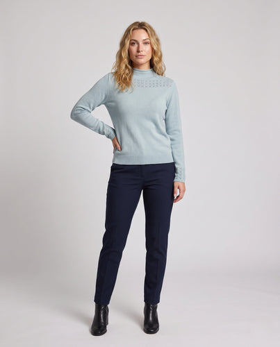 Damen Feiner Ajour-Mockneckpullover mit kastiger Silhouette Shop Nory