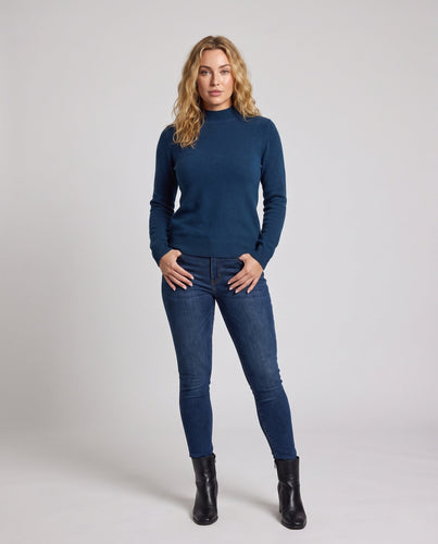 Damen Feiner Angora‑Look Pullover mit kurzem Stehkragen und flauschiger Oberfläche Shop Nory