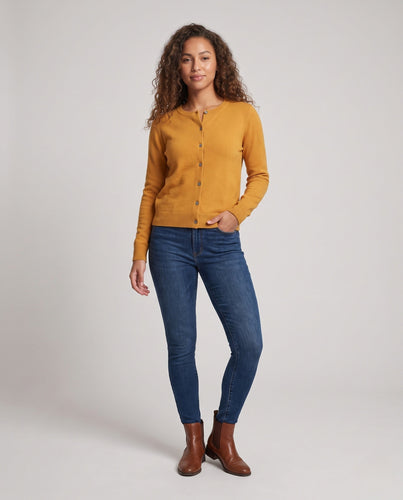 Damen Feiner Cashmere-Mix Rundhals-Cardigan mit Knopfleiste Shop Nory