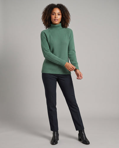 Damen Feiner Kaschmir‑Look Rollkragenpullover mit kastiger Kurzform und Raglanärmeln Shop Nory