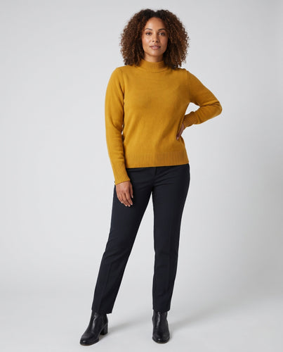 Damen Feiner Kaschmir‑Look Rollkragenpullover mit schmaler Passform Shop Nory