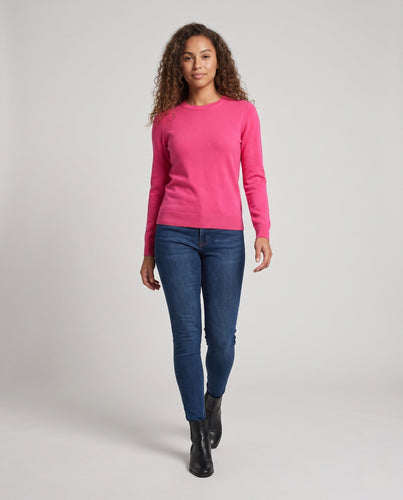 Damen Feiner Kaschmir-Mix Rundhalspullover mit weichem Fall und regulärer Passform Shop Nory