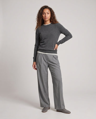 Damen Feiner Layering-Pullover mit Rundhals und kontrastiertem Saum Shop Nory