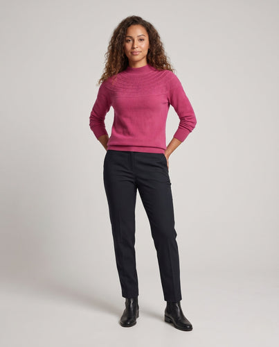 Damen Feiner Pullover aus australischer Wolle mit Ajour-Joch und legerer Passform Shop Nory