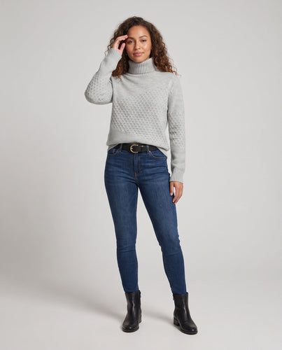Damen Feiner Rollkragenpullover im Mohair‑Look mit Wabenstruktur Shop Nory