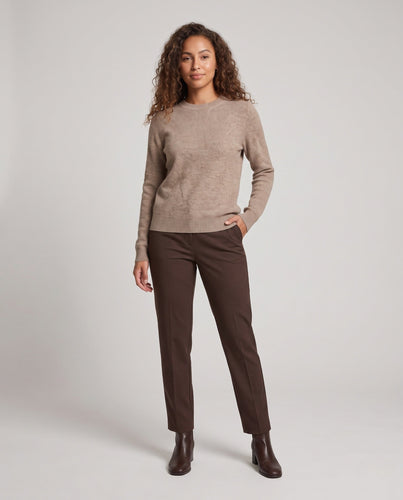 Damen Feiner Strukturstrick-Pullover mit Rundhalsausschnitt und extraweichem Merino-Mix Shop Nory