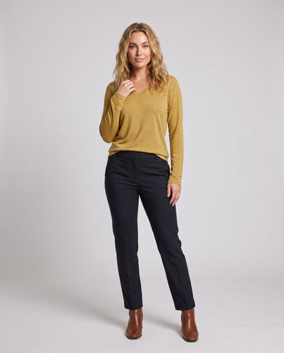Damen Feiner V-Ausschnitt-Feinstrickpullover mit fließender Silhouette Shop Nory