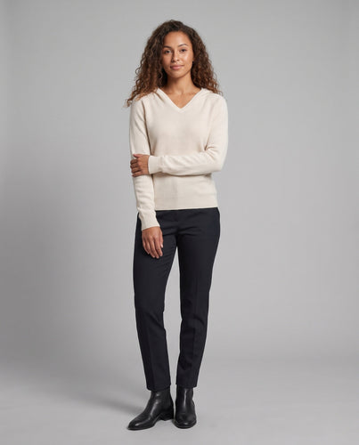 Damen Feiner Wollmix-Pullover mit sanftem V-Ausschnitt und kaschmirähnlicher Weichheit Shop Nory