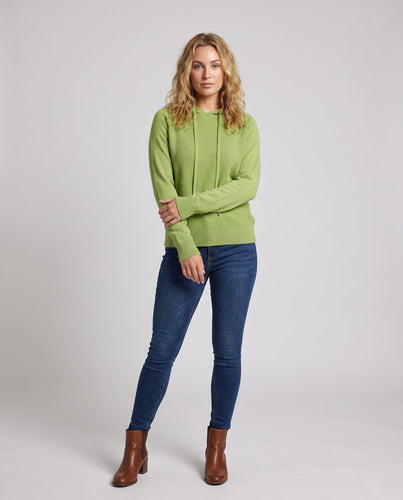 Damen Feinstrick-Kapuzenpullover mit strukturierter Piqué-Optik und lässiger Passform Shop Nory