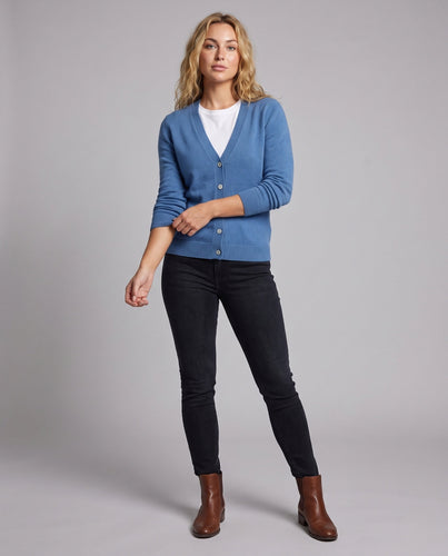 Damen Feinstrick-Knopfcardigan mit tiefem V‑Ausschnitt und kaschmirähnlicher Weichheit Shop Nory
