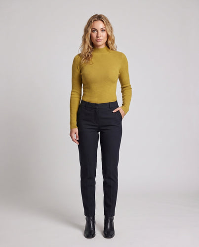 Damen Feinstrick-Mockneck-Pullover mit kaschmirähnlicher Optik und schmaler Passform Shop Nory
