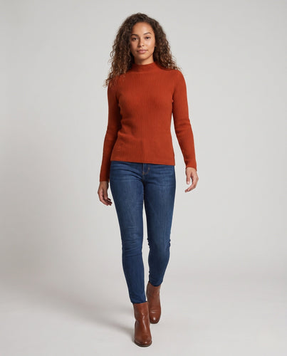 Damen Feinstrick-Pullover mit kurzem Mockneck und leicht strukturierter Oberfläche Shop Nory