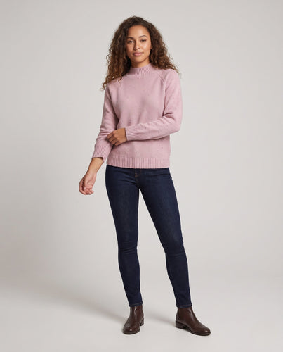Damen Feinstrick-Pullover mit Mockneck, Nep-Struktur und legerer Raglan-Passform Shop Nory