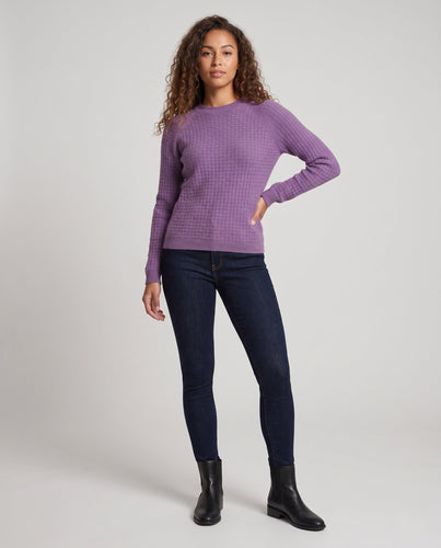 Damen Feinstrick-Pullover mit strukturierter WShop Noryoptik, Rundhalsausschnitt und kaschmirähnlicher Haptik Shop Nory