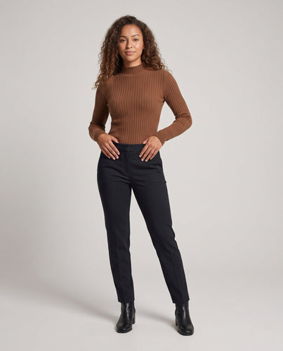 Damen Feinstrick Rippenpullover mit Rollkragen und figurnahem Schnitt Shop Nory
