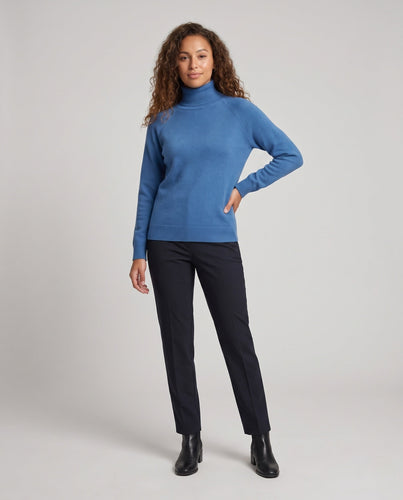 Damen Feinstrick-Rollkragenpullover aus Kaschmir-Mix mit Raglanärmeln und feinem Rippbund Shop Nory