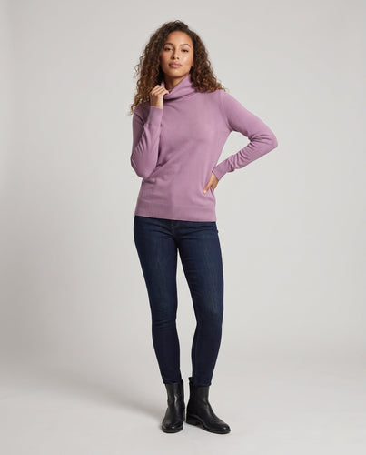 Damen Feinstrick-Rollkragenpullover mit verlängerten Bündchen und Daumenloch Shop Nory